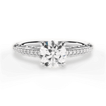 Caroline Round Cut Lab Grown Diamond 18Kt White Gold Engagement Ring