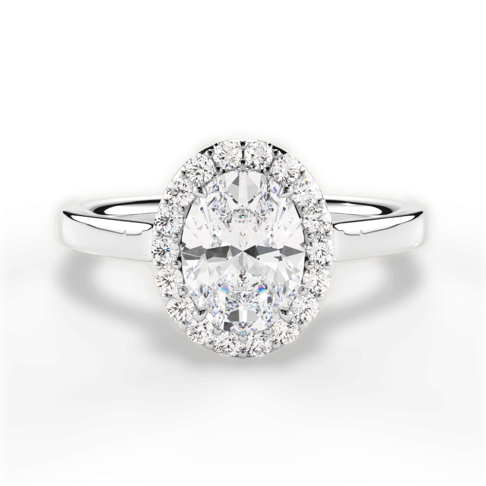 Fiona Oval Cut Lab Grown Diamond Platinum Engagement Ring