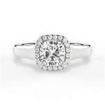 Jasmin Cushion Cut Lab Grown Diamond 14Kt White Gold Engagement Ring