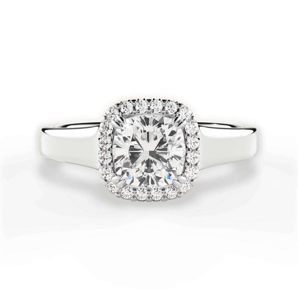 Jasmin Cushion Cut Lab Grown Diamond 14Kt White Gold Engagement Ring