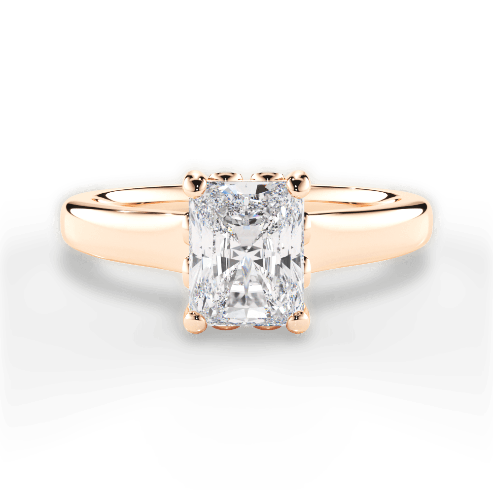Carol Radiant Cut Lab Grown Diamond 18Kt Rose Gold Engagement Ring
