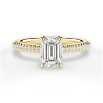 Helen Emerald Cut Lab Grown Diamond 18Kt Yellow Gold Engagement Ring