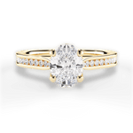 Elena Oval Cut Lab Grown Diamond 18Kt Yellow Gold Engagement Ring