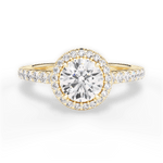 Kathleen Round Cut Lab Grown Diamond 18Kt Yellow Gold Engagement Ring