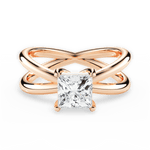Ada Princess Cut Lab Grown Diamond 18Kt Rose Gold Engagement Ring