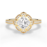 Hayley Princess Cut Lab Grown Diamond 18Kt Yellow Gold Engagement Ring