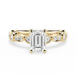Edith Emerald Cut Lab Grown Diamond 18Kt Yellow Gold Engagement Ring