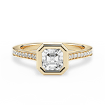 Deanna Asscher Cut Lab Grown Diamond 18Kt Yellow Gold Engagement Ring