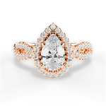 Latoya Pear Cut Lab Grown Diamond 18Kt Rose Gold Engagement Ring