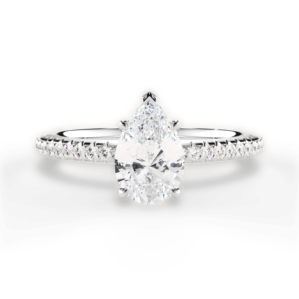 Giselle Pear Cut Lab Grown Diamond Platinum Engagement Ring