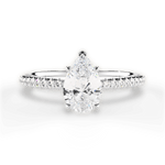Giselle Pear Cut Lab Grown Diamond 18Kt White Gold Engagement Ring