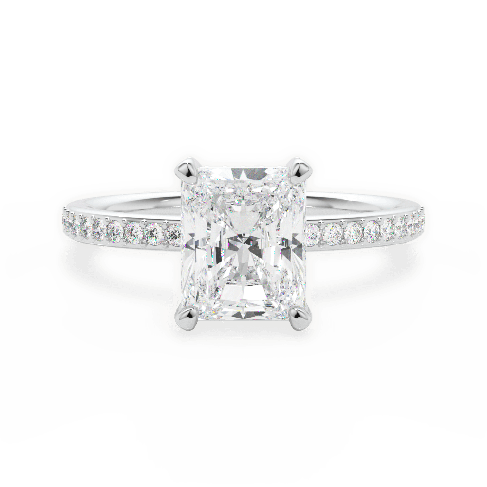 Janice Radiant Cut Lab Grown Diamond 18Kt White Gold Engagement Ring