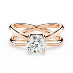 Ada Round Cut Lab Grown Diamond 18Kt Rose Gold Engagement Ring