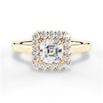 Fiona Asscher Cut Lab Grown Diamond 18Kt Yellow Gold Engagement Ring