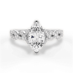 Justine Marquise Cut Lab Grown Diamond Platinum Engagement Ring