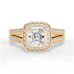 Mackenzie Asscher Cut Lab Grown Diamond 18Kt Yellow Gold Engagement Ring