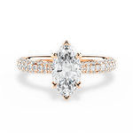 Kira Marquise Cut Lab Grown Diamond 18Kt Rose Gold Engagement Ring