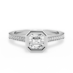 Deanna Asscher Cut Lab Grown Diamond 14Kt White Gold Engagement Ring