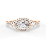 Kara Cushion Cut Lab Grown Diamond 18Kt Rose Gold Engagement Ring
