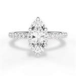 Isabella Marquise Cut Lab Grown Diamond 14Kt White Gold Engagement Ring
