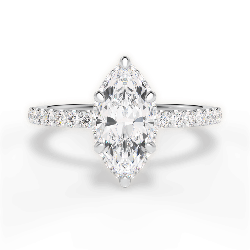 Isabella Marquise Cut Lab Grown Diamond 18Kt White Gold Engagement Ring