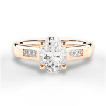 Brittany Oval Cut Lab Grown Diamond 18Kt Rose Gold Engagement Ring