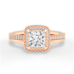 Lillian Princess Cut Lab Grown Diamond 18Kt Rose Gold Engagement Ring