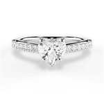 Elizabeth Heart Cut Lab Grown Diamond 14Kt White Gold Engagement Ring