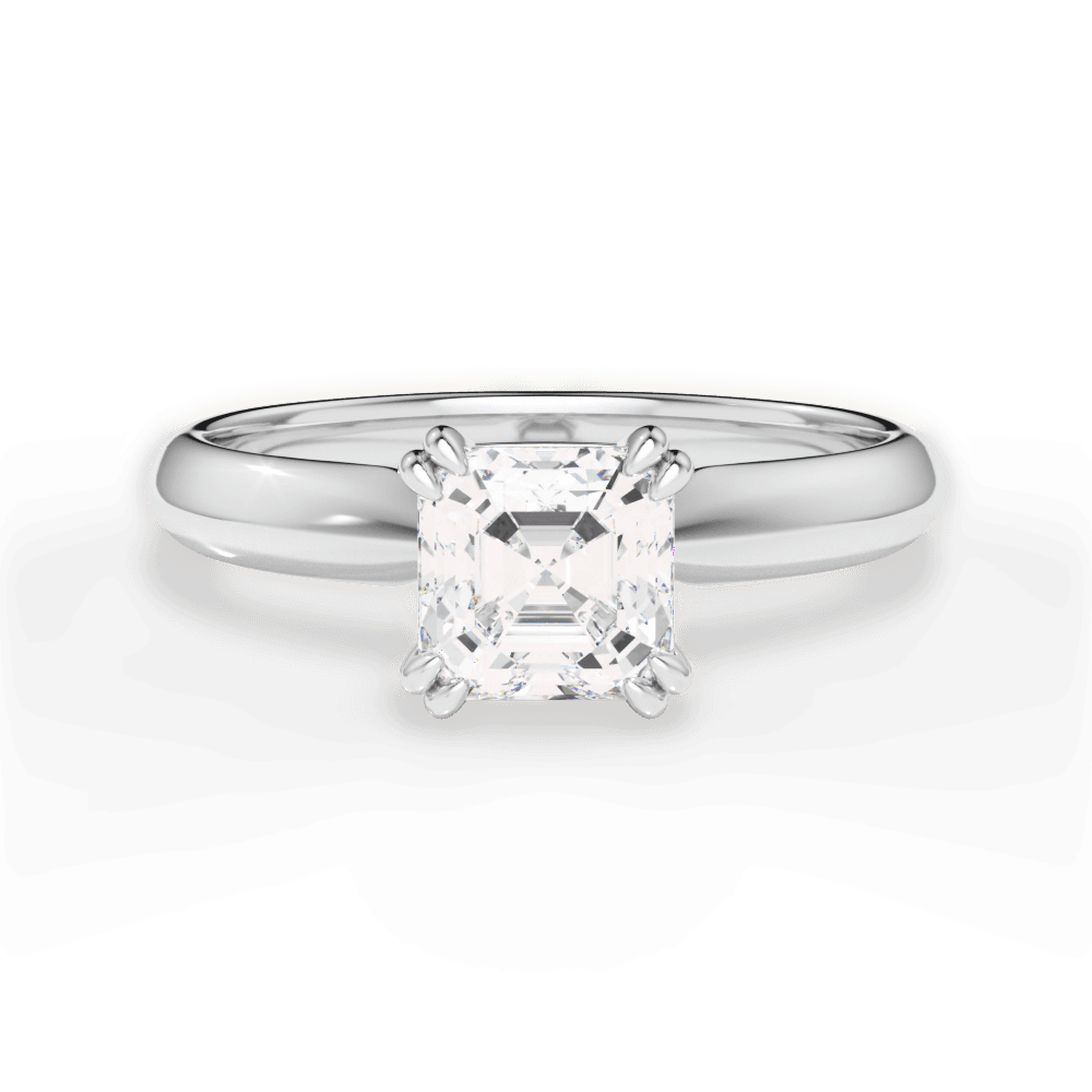 Anastasia Asscher Cut Lab Grown Diamond Platinum Engagement Ring
