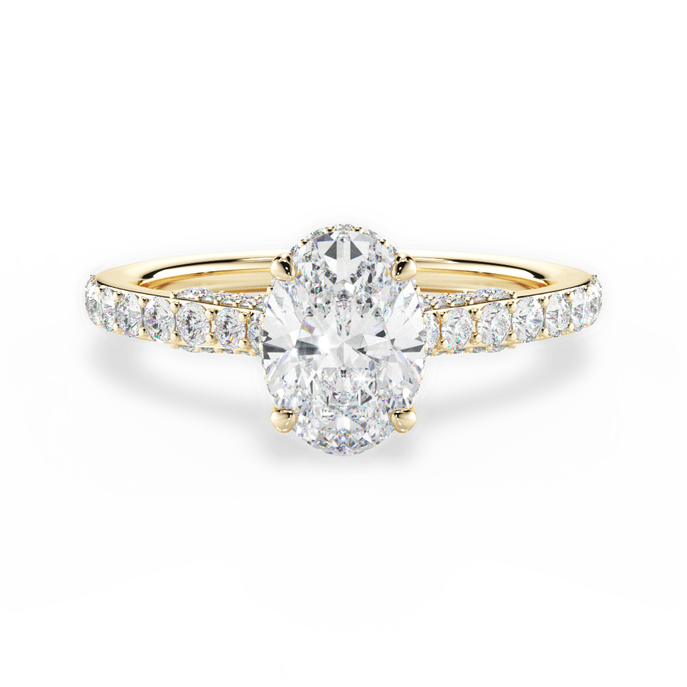 Laura Oval Cut Lab Grown Diamond 18Kt Yellow Gold Engagement Ring