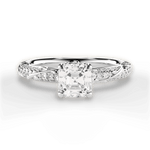 Josephine Asscher Cut Lab Grown Diamond Platinum Engagement Ring