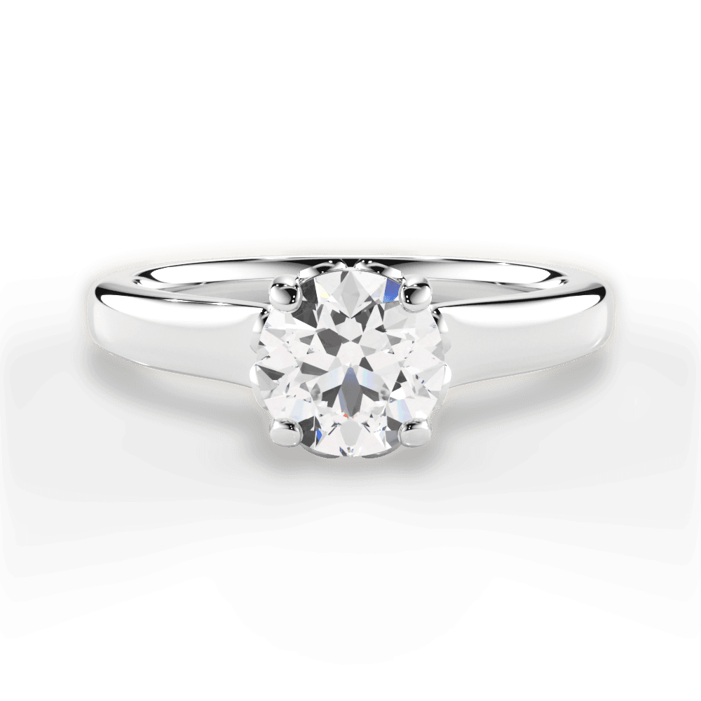 Carol Round Cut Lab Grown Diamond 14Kt White Gold Engagement Ring
