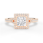Judy Princess Cut Lab Grown Diamond 18Kt Rose Gold Engagement Ring