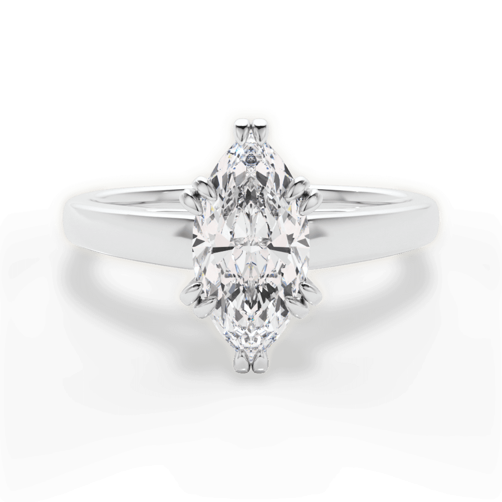 Anna Marquise Cut Lab Grown Diamond Platinum Engagement Ring