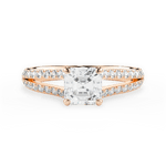 Kendra Asscher Cut Lab Grown Diamond 18Kt Rose Gold Engagement Ring