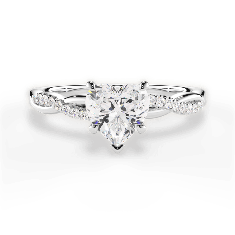 Charlotte Heart Cut Lab Grown Diamond 14Kt White Gold Engagement Ring