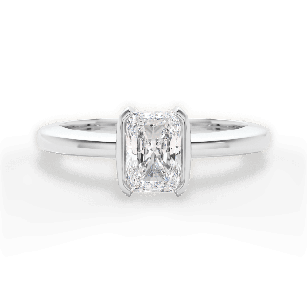 Bridget Radiant Cut Lab Grown Diamond Platinum Engagement Ring