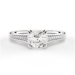Delia Asscher Cut Lab Grown Diamond 18Kt White Gold Engagement Ring
