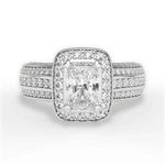 Madison Radiant Cut Lab Grown Diamond Platinum Engagement Ring