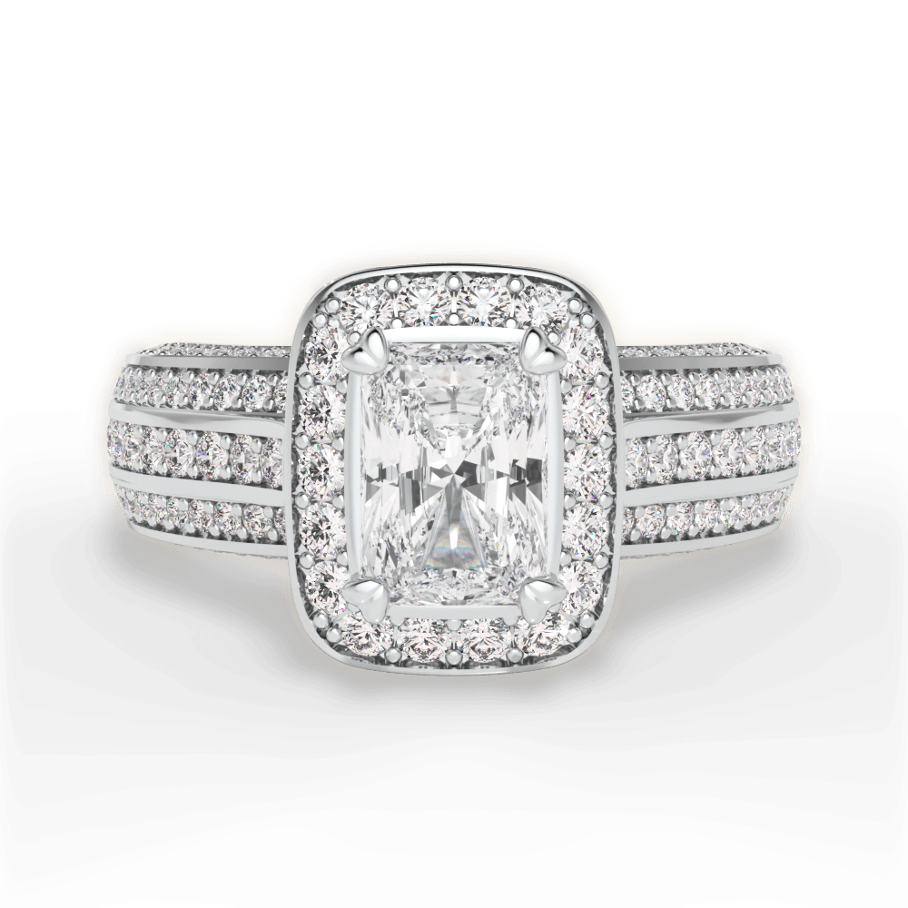 Madison Radiant Cut Lab Grown Diamond Platinum Engagement Ring