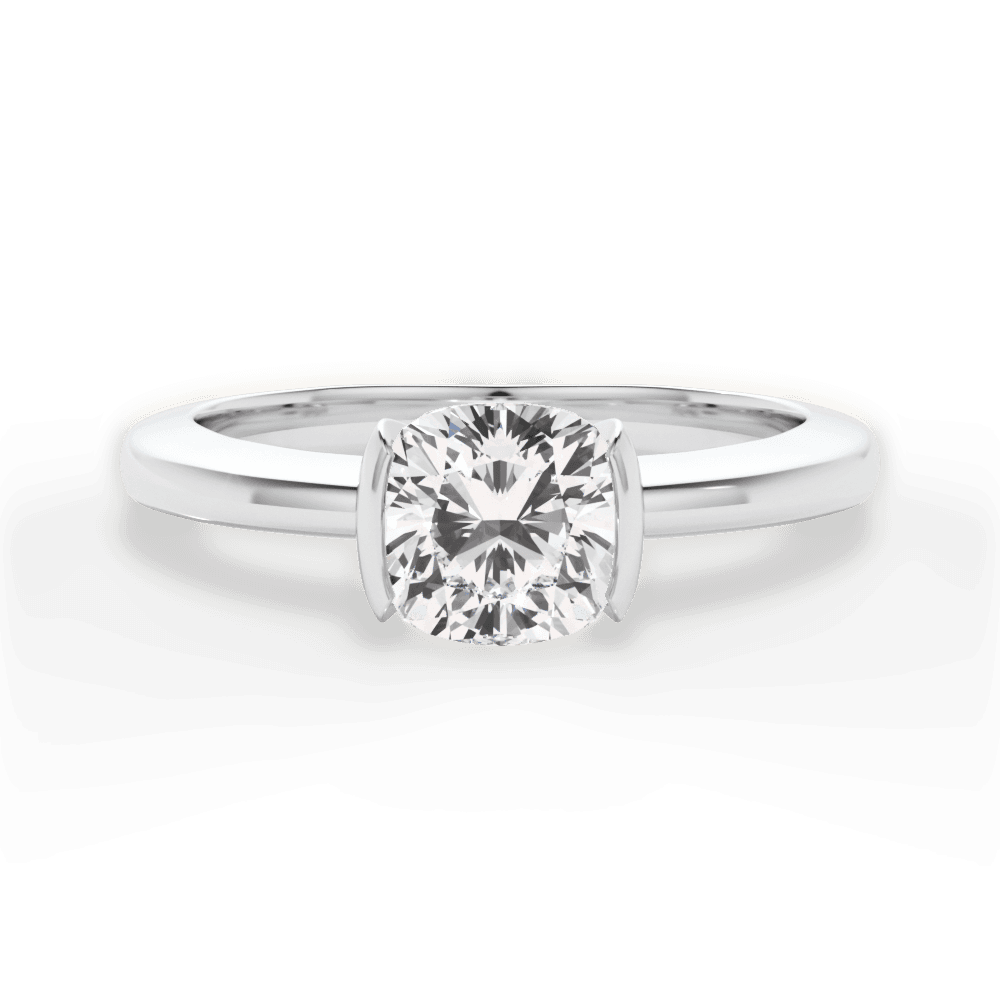 Bridget Cushion Cut Lab Grown Diamond 14Kt White Gold Engagement Ring