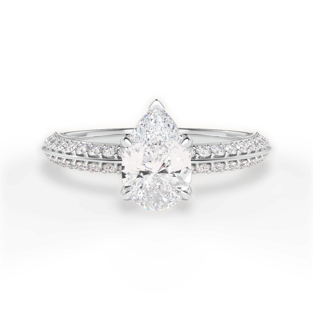 Gail Pear Cut Lab Grown Diamond 18Kt White Gold Engagement Ring