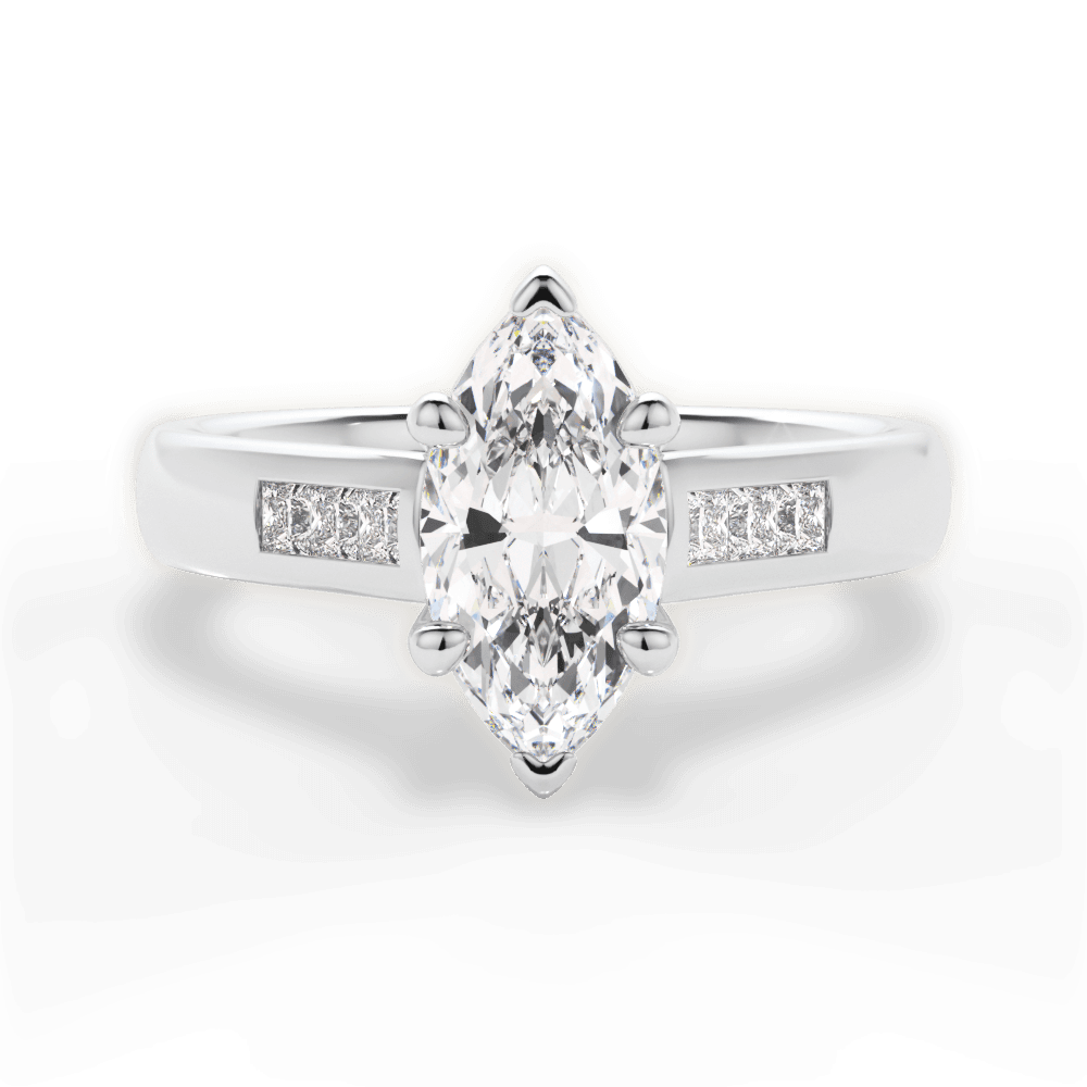 Brittany Marquise Cut Lab Grown Diamond 18Kt White Gold Engagement Ring