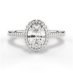 Jenny Oval Cut Lab Grown Diamond 18Kt White Gold Engagement Ring