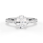 Cassie Oval Cut Lab Grown Diamond 18Kt White Gold Engagement Ring