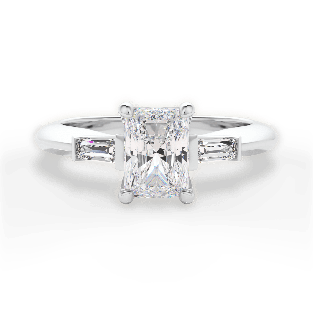 Emily Radiant Cut Lab Grown Diamond 14Kt White Gold Engagement Ring