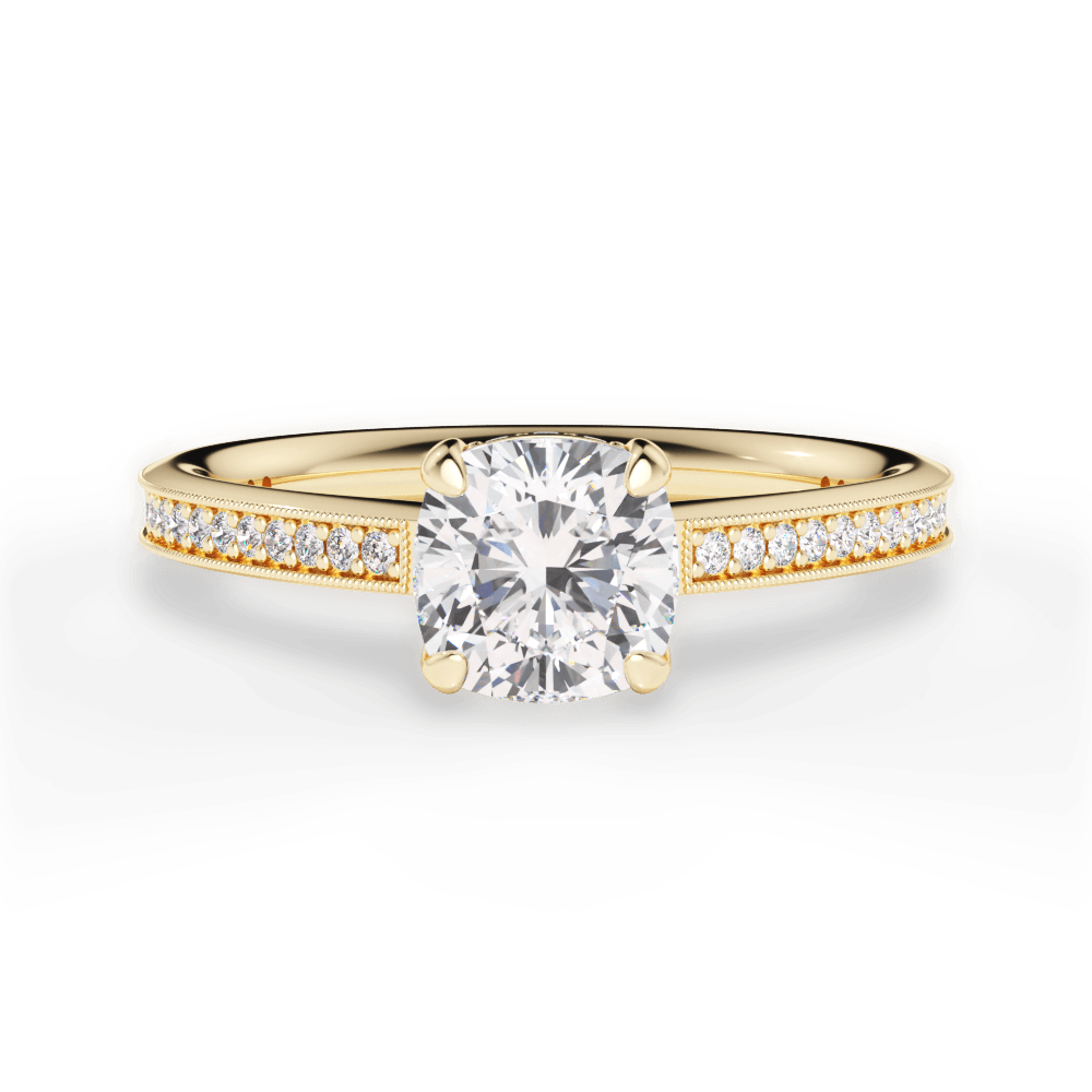 Janet Cushion Cut Lab Grown Diamond 18Kt Yellow Gold Engagement Ring