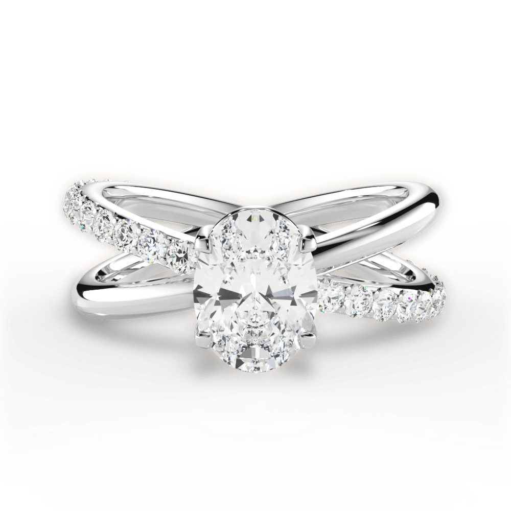 Jennifer Oval Cut Lab Grown Diamond 14Kt White Gold Engagement Ring