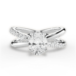 Jennifer Oval Cut Lab Grown Diamond 18Kt White Gold Engagement Ring