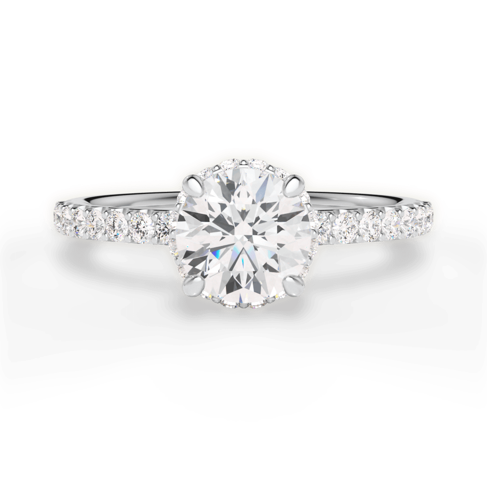 Isabella Round Cut Lab Grown Diamond Platinum Engagement Ring